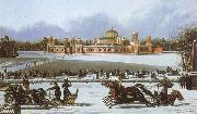 unknow artist Sleigh Races in the Petrovsky Park oil painting on canvas